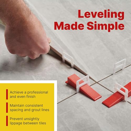 500 Pcs Wedges for Tile Leveling System - Saves You Time for Perfect Precise Installation of Ceramic Tiles - Get Professional Results for Your Shower, Bathroom, Backsplash - size: 500 Wedges