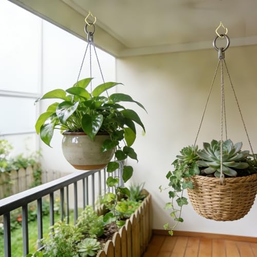 34 Pcs 2.2in Windproof Ceiling Hooks for Plants & Lights - color: Gold, size: 34Pcs