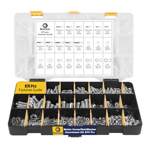 1625pcs Concrete Assortment Kit with Assorted Nuts Bolts and Wood Screws | Carbon Steel Screw Hardware Assortment Kit with 3 Trays for Household Repairs and Hobby Projects - size: 1625pcs