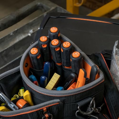 Klein Tools 85076INS Insulated Screwdriver Set, Made in USA, features 1000V Electricial Screwdrivers, (3) Phillips and (2) Slotted and Square Tips, 6-Piece - size: 6-Piece Set
