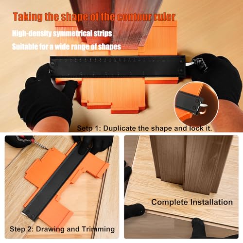 Laminate Wood Flooring Installation Kit, Vinyl Flooring Tools with Spacers, Tapping Blocks, Heavy Duty Pull Bar, Reinforced Double-Faced Mallet Non-Slip Soft Grip (65pcs-Set)