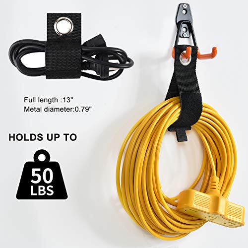 AOBEN 24PCS Garage Hooks, Heavy Duty Double Garage Hanger Organizer Wall Mount Iron Anti-Slip Garage Storage Hooks for Ladder, Power Tool,Bike,Ropes（23 Hooks & 1 hoder Strap-Gray - size: 24PCS GR