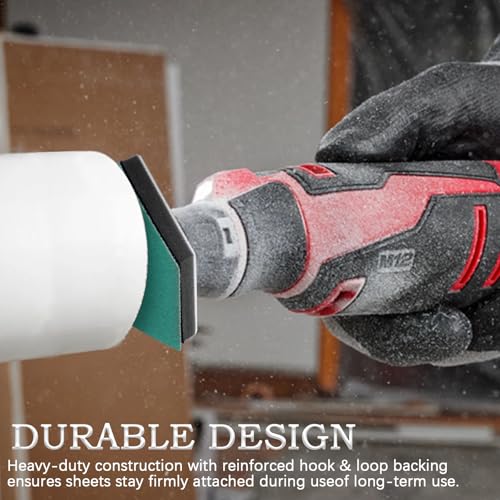 80Pcs (90 * 65mm) Detail Sanding Paper and 2 Pads Fit M12 Fuel Sander ﻿