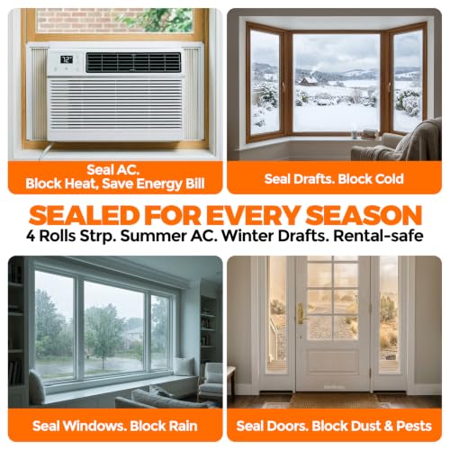 Holikme 65FT Weather Stripping Door Seal Draft Stopper Window Seal