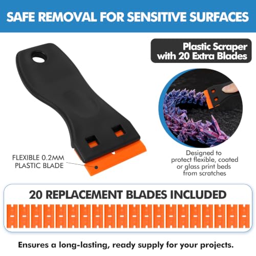 3D Printer Scraper Tool -22Pcs Plastic Scraper Kit for Scratch-Free Removal - style: 2 Plastic Scraper