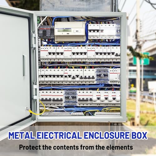 Electrical Junction Box 24x24x12, NEMA 4X IP66 Steel Enclosure Box - size: 24 x 24 x 12''