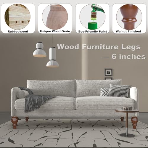 6 Inch Wood Furniture Legs Set of 4 Heavy Duty, Solid Rubberwood Replacement Legs for Sofa, Couch, Table, Bed, Bench - Wooden Sofa Legs Cabinet Feet - Patas para Mesa - color: Walnut, size: 6 Inch