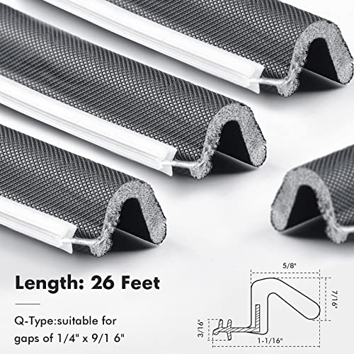 BBTO Weather Stripping Door Window Seal V-Shaped Foam Kerf,26 Feet,Black - color: Black, size: 26 Feet