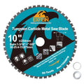 10 Inch 50T Metal Circular Saw Blade - EXFEIN Tungsten Carbide Tipped Saw Blade Arbor 1-3/16" for Metal Sheet or Pipe, Angle Iron, Rebar, Ferrous Metals, Non-Ferrous Metals - size: 10"
