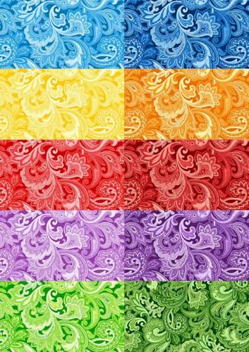 5"x5" 50pcs Cotton Fabric Squares for Sewing Quilting Supplies- Paisley - color: Paisley, size: 50 PCS 5"x5"
