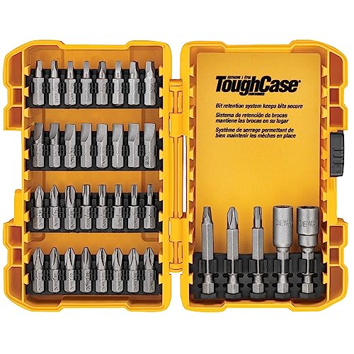 DEWALT Screwdriver Bit Set, 100 Pc Impact Driver Bit Set with Drill Bits, Magnetic Holder and Nut Drivers, FlexTorq Impact Ready, ToughCase Included (DWA2FTS100) (Pack of 5) - size: One Size (Pack of 5)