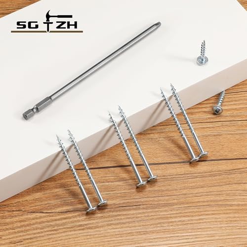 Pocket Hole Screws #8 x 1 Inch (427Pcs) 2lb. Carbon Steel, Zinc Plated, Washer Head, Coarse Thread, Square Drive,150MM Drive Bit Included - color: Zinc Plated, size: #8 x 1"