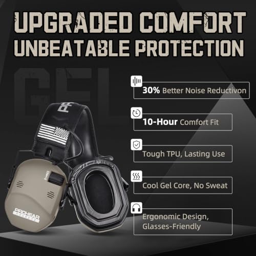 PROHEAR 022 Electronic Ear Protection for Shooting & Hunting - 29dB SNR Noise Reduction, 4 Omnidirectional Microphones - color: Electronic-silicone Ear Pads-fde