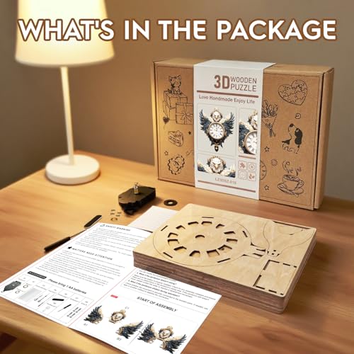 3D Wooden Puzzles for Adults-Eagle Clock Puzzle-Adult Crafts - color: Eagle Clock