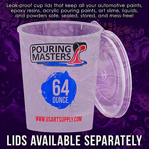 Pouring Masters 64 Ounce (2000ml) Graduated Plastic Mixing Cups (Box of 12) - size: 64-Ounce - Cup