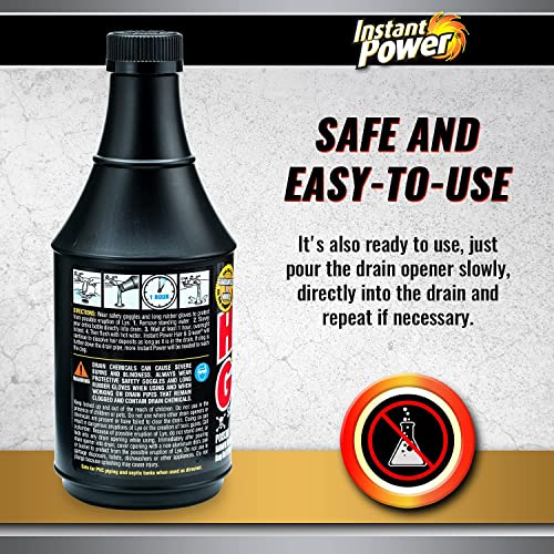 Instant Power Hair & Grease Drain Opener & Clog Remover, 20 fl oz, 6 Pack - size: 20 Fl Oz (Pack of 6)
