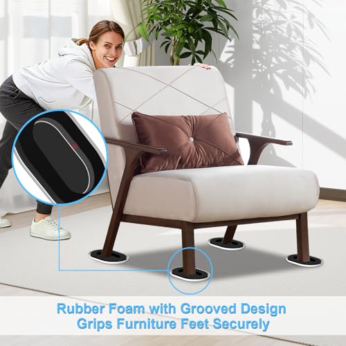 Furniture Sliders for Hardwood Floors: Multi-Surface 3-in-1 Movers Sliders - size: 5.8*4.3in Oval 8+4+1Pack