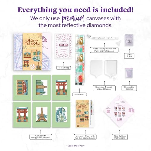 DIAMOND ART CLUB Mini Dazzles - Around the World Part 1 Diamond Art Kits - color: Around the World Part 1