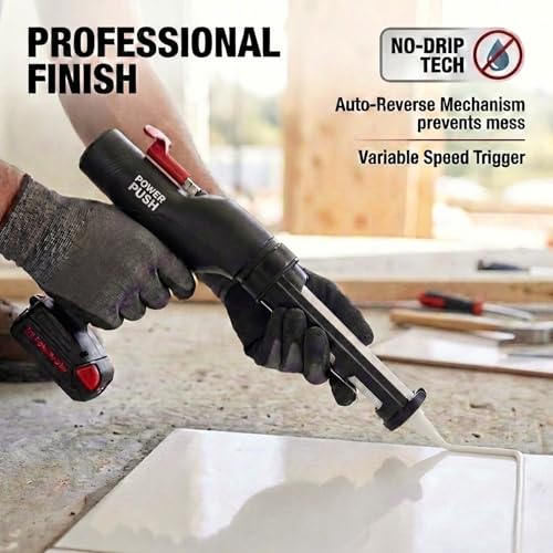 5026 Series Cordless Caulking Gun – 20V Lithium Battery Powered Electric 10oz Cartridge Dispenser, Lightweight 5.2 lbs, 850 lb Thrust, No-Drip Sealant & Adhesive Applicator - size: 10oz / 300ml, style: Cordless 20V (5000 Series)