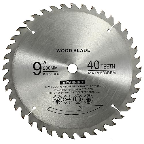 9" 40 Teeth Carbide Tip Wood Cutting Circular Saw Blade
