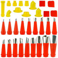 Caulking Kit Chalking Nozzles Tips Caulk Finisher Kit with Connection Bases Replacement 32 Pieces