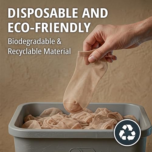 Leather Hero Disposable Try On Socks - Tan Footies for Women, 72 Pairs/144 Pieces