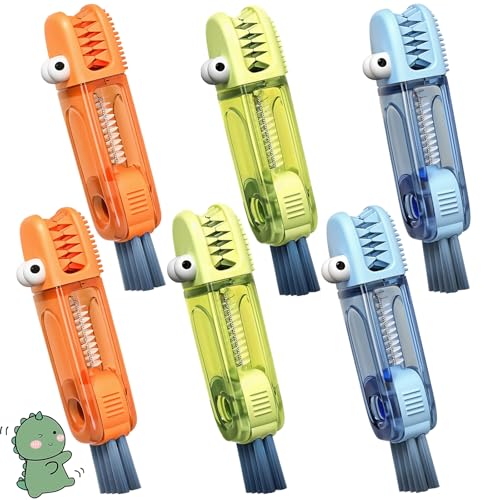 6 PCS Cup Lid Gap Cleaning Brush, Portable Water Bottle Brush, Multifunctional Bottle Cleaner Brush Set for Tight Spaces, Bottle Gaps, Straws, Tumblers, Travel Mug Caps - color: Blue, Orange, Green(6pcs)