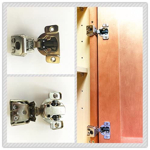Soft Close 1-1/4" Overlay Cabinet Hinge Cabinet Kitchen Hardware Kitchen Cabinet Door Hinges with Screws 105 Degree 6 Ways 3 Cam Adjustment