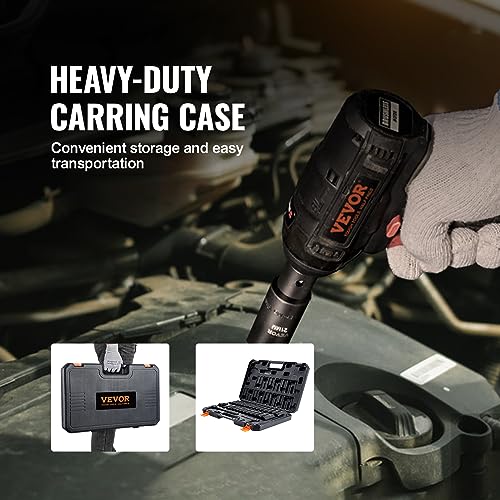 VEVOR Impact Socket Set 1/2" Drive, 33-Piece SAE (3/8 to 1 inch) & Metric (10 to 24 mm) Size, CR-V, 6 Point Standard Deep Socket Set with Extension Bar, Universal Joint, Adapter, Reducer - size: 1/2" 33 PCS