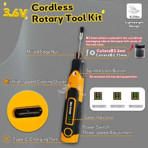 Resin Drill 3D Printed Resin Cured Sanding and Polishing Tool Kit - size: 3.6V