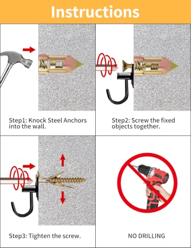3 Sizes Self Drilling Drywall Anchors Kit with Screws Heavy Duty