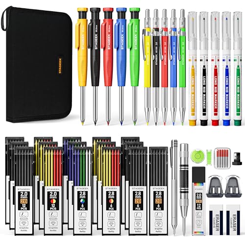 STAGEEK 49 Pack Carpenter Pencils with Sharpener