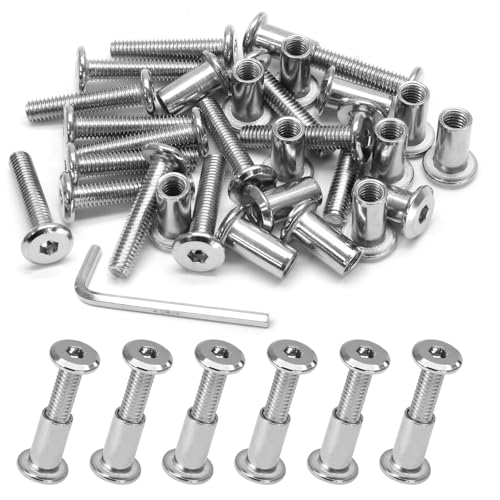 Biaungdo M6x30mm Silver Hex Drive Socket Cap Bolt, 15 Sets - color: Silver, size: M6x30mm