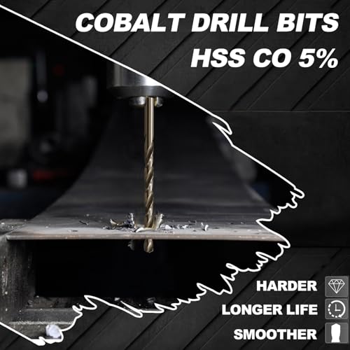 5/32 Cobalt Drill Bits for Metal and Hardened Steel (10Pcs) - size: 5/32 in (10 pcs)
