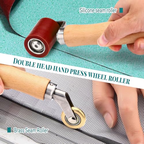 Seam Roller, Silicone Seam Roller Roofing, Smoothing Roofing Tools, Seam Roller for Quilting, Sewing, Wallpaper, Roller Tool for PVC/TPO/EPDM Single Ply Roofing Tape (Red) - color: Red