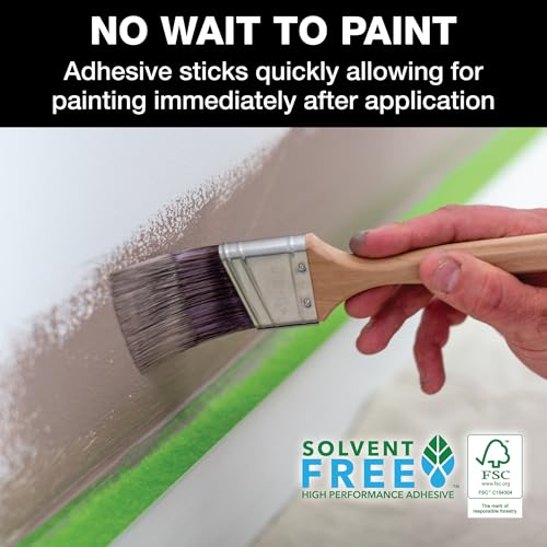 FrogTape Multi-Surface Painter's Tape with Paintblock, 2 in Wide (1.88 in x 60 yd), Quick Stick Medium Adhesion, Premium Green Painters Tape Removes Clean, 1 Roll - size: 1 Roll