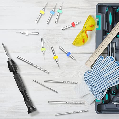 Zhehao 59 Pcs Hand Drill Bits Set Micro Drill Bit Set for Crafts, Black - color: Black