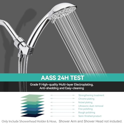 MAYYAYA Brass Ball Handheld Shower Head Holder, 59IN ShowerHead Hose,Silver - color: Silver