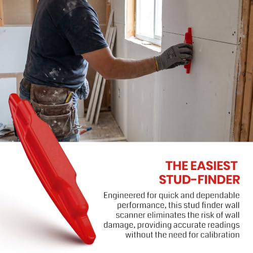 (4-Pack) Calvana Magnetic Stud Finder Wall Scanner, Stud Finder Magnet, Wall Detector Scanner, Compatible with All Drywall Construction, No Batteries Required, Wall-Friendly Construction, Red - color: Red, 4pack