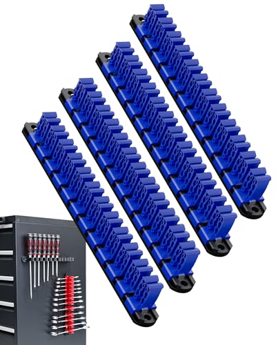 DEHOYI Magnetic Screwdriver Organizer and Wrench Organizer for Workshop, Garage | Heavy-Duty Tool Organizer for 48 pcs Tools & Space-Saving Tool Holder | Gift for Father and Boyfriend (4 pcs) - color: Blue, size: 4 pcs