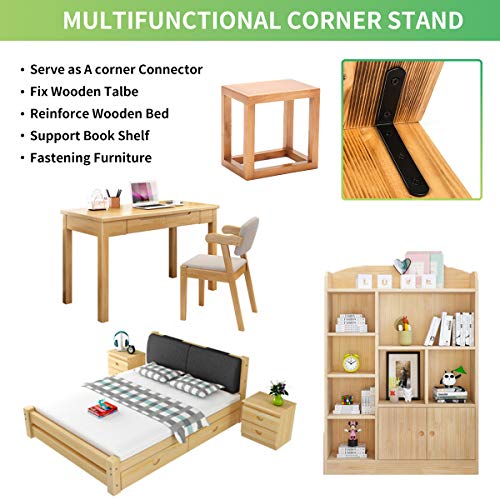 20 PCS L Corner Brace Heavy Duty Shelf Brackets 4 x 3 Inch L Joint Angle Brackets Shelf Support Corner Braces for Shelves, Furniture Cabinet Bookshelf with Screws - size: 4X3-20PCS