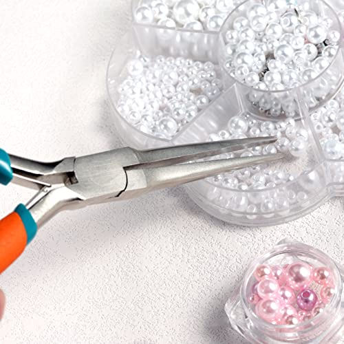 Mini Needle Nose Pliers For Jewelry Making With Smooth Jaw 6 Inches Needle Remover Pliers With Lanyard Small Needle Nose Pliers For Bending Wire and Small Object Gripping - style: Straight Needle Nose Plier