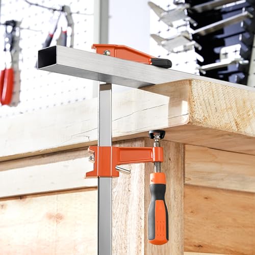 VEVOR Bar Clamps for Woodworking, 2-Pack 24 inch Opening, Lockable F-Clamp with 600 lbs Load Limit, 2-1/2 inch Depth, Cast Iron and Carbon Steel, Easy to Use, Wood Clamps for Woodworking Metal Working - size: 24"(2 Pack), style: Medium-Duty