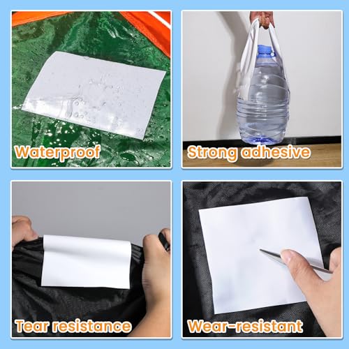 Waterproof Repair Tape for Vinyl, RV Awning, Plastic, Boat Cover, Tarp,Tent - color: White, size: 6 inch x 10FT