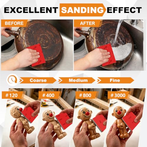 27 PCS 3x4 Inch Sanding Sponge, 240 Grit Sandpaper Pads Sanding Blocks Set - color: 240 Grit