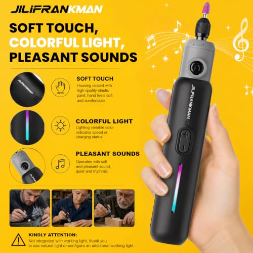 Mini Cordless Brushless Rotary Tool Kit, Brushless Motor, 5 Speed, Max.25000 RPM, 65 Accessories, Engraving Pen, for 3D Printer Sanding, Polishing, Drilling, Carving, DIY Crafts