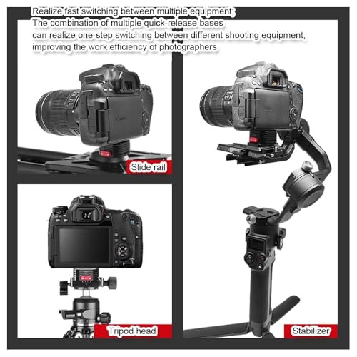 Claw Quick Release Plate Kit Stabilizer Mount Adapter Quick Release Base for Action / DSLR Camera, With Arca-Swiss Fit Dovetail for Fast Switch between Arca Fit Tripod Head Clamp Rail Slider Gimbal