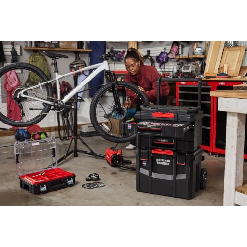 CRAFTSMAN VERSASTACK XL Tool Box with Wheels, Waterproof, Stackable System, Portable Rolling Storage for Indoor/Outdoor Use, 22.5 Inch (CMST21445)