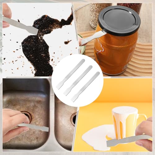 5Pcs Small Metal Scraper Tool Non-Scratch Cleaning Tool Multi-Use Scraping Tools for Removing Labels Oil Stains Food in Narrow Spaces and Gaps