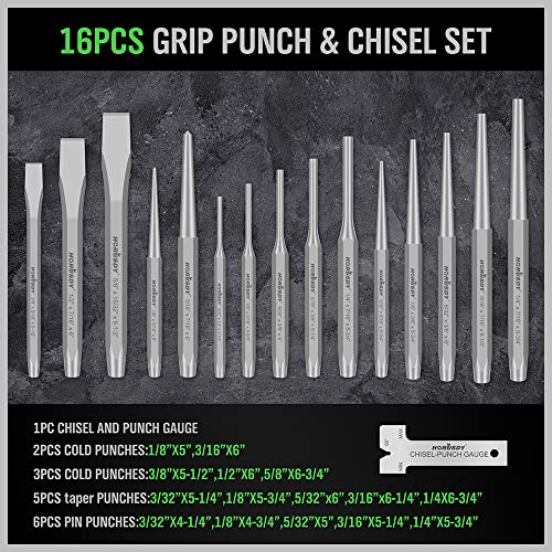 SWANLAKE 28-piece Punch and Chisel Set, Including Pin Punches, Taper Punch, Cold Chisels, Center Punches - size: 28PCS